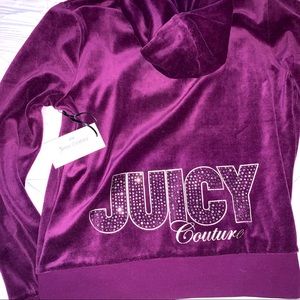 Juicy Couture Purple Velour Track Jacket